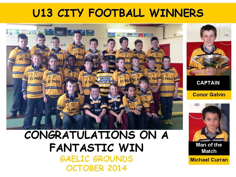 U13 City Football Winners
